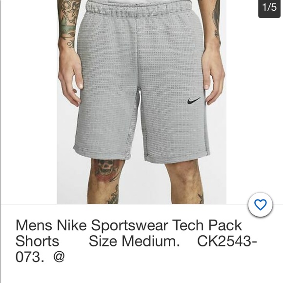 Men's Nike Sportswear Tech Pack Knit Shorts Gray - Picture 5 of 9